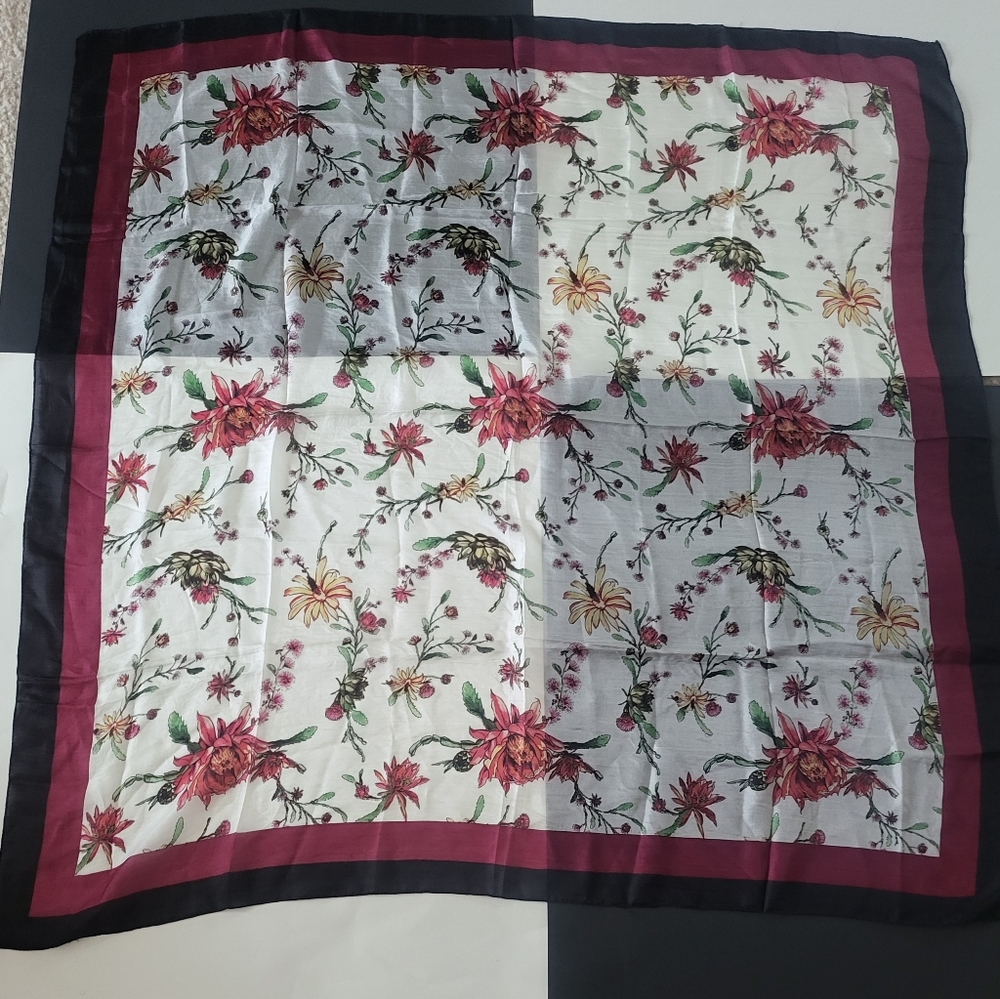 Chan Luu 100% Silk Floral Scarf